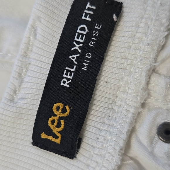 Lee Womens Relaxed Fit Mid Rise White Capris Adjustable Length Size 12 - Picture 4 of 5